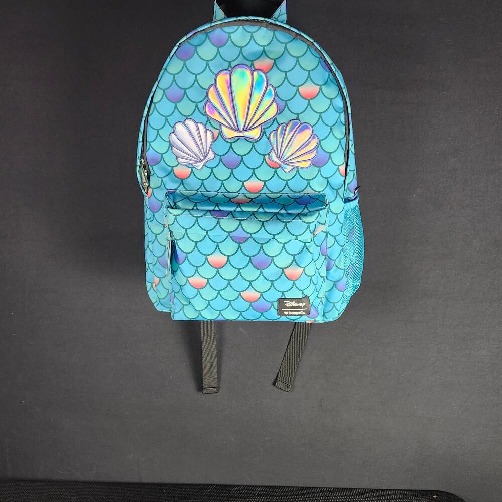 Loungefly Little Mermaid Heart Logo Backpack • 2018 • NWT • VHTF • Ariel Dongle - Picture 16 of 16
